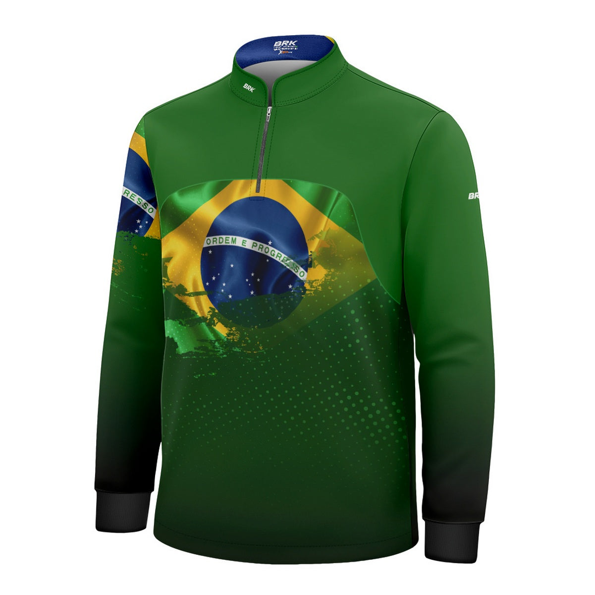 Camisa Agro Infantil Brk Brasil Verde com Proteção Solar UV50+ - Brk Fishing