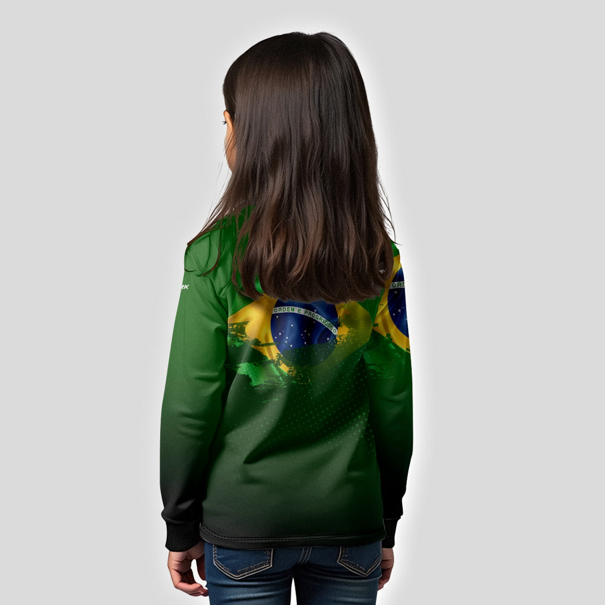 Camisa Agro Infantil Brk Brasil Verde com Proteção Solar UV50+ - Brk Fishing