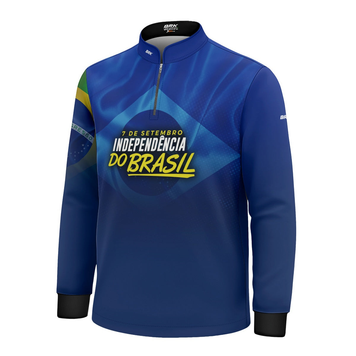 Camisa Agro Infantil Brk Independência Brasil Azul com Proteção Solar UV50+ - Brk Fishing