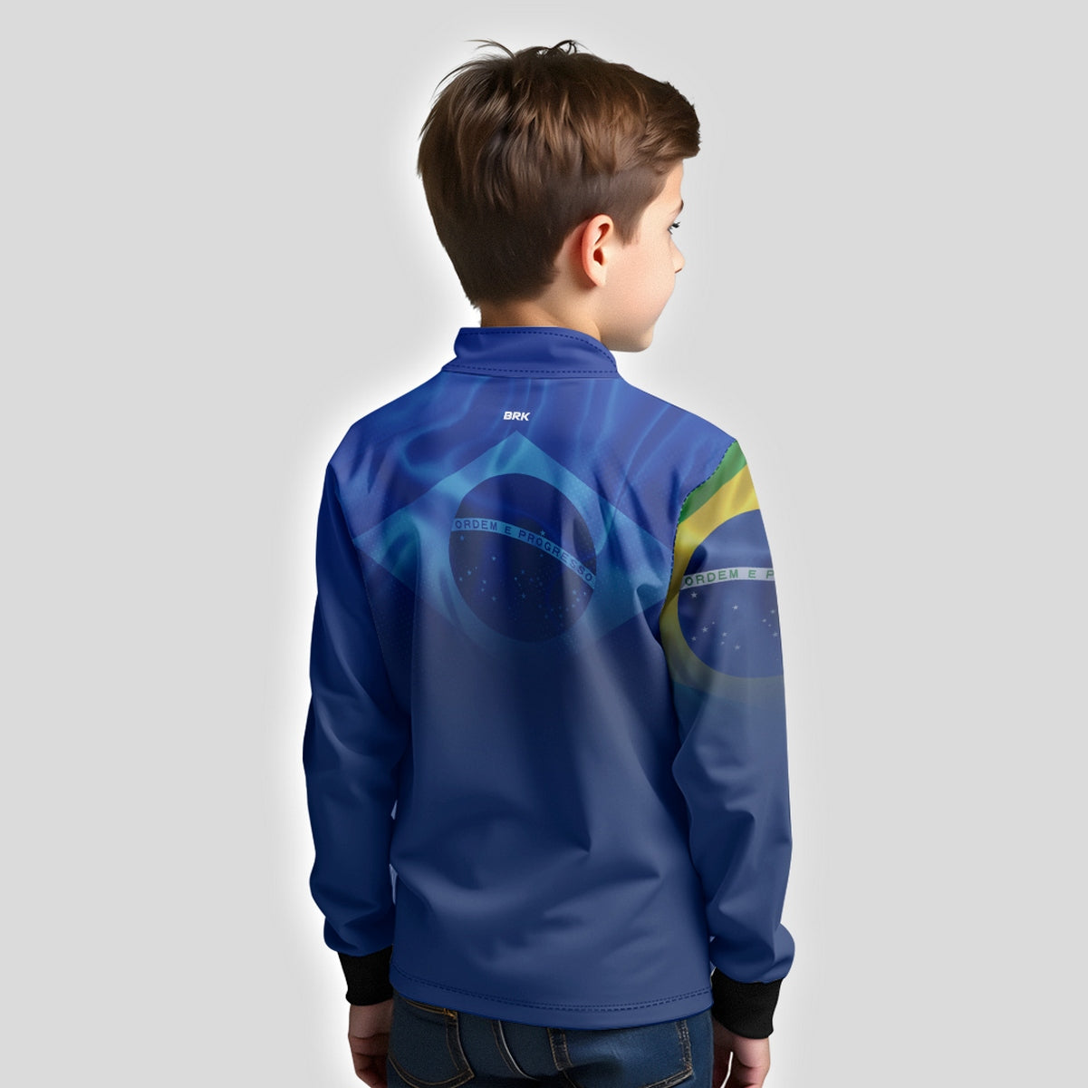 Camisa Agro Infantil Brk Independência Brasil Azul com Proteção Solar UV50+ - Brk Fishing