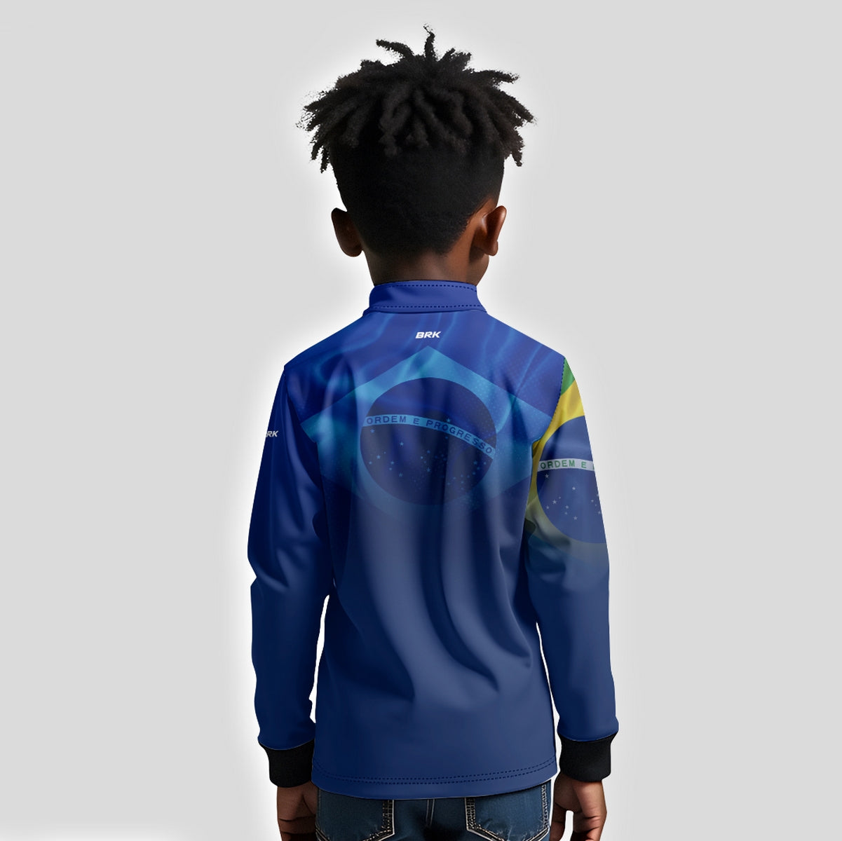 Camisa Agro Infantil Brk Independência Brasil Azul com Proteção Solar UV50+ - Brk Fishing
