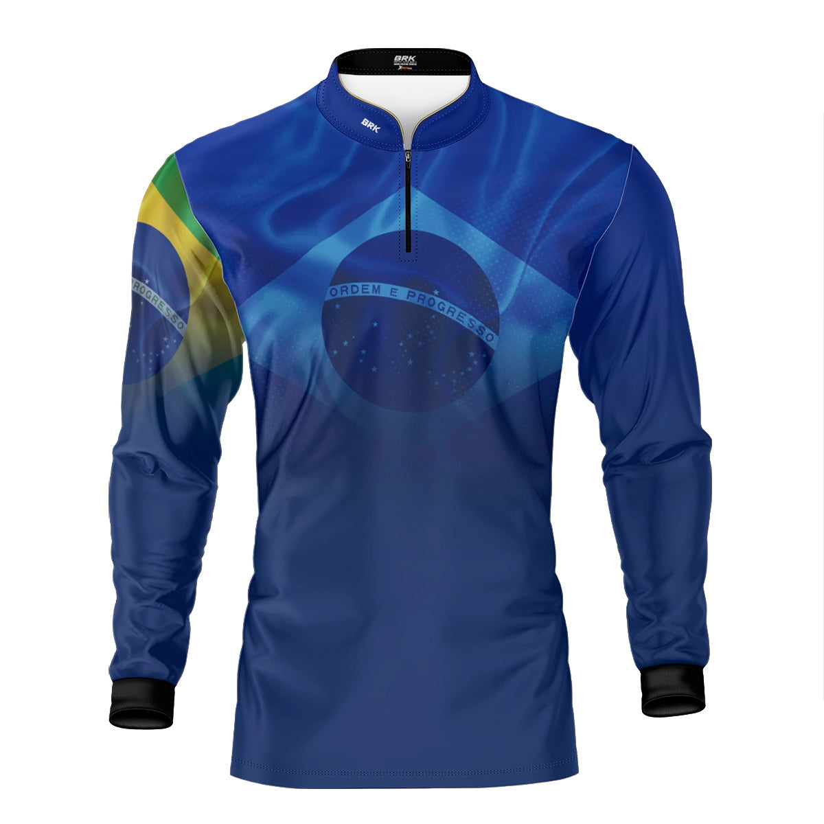 Camisa Agro Brk Brasil Azul com Proteção Solar UV50+ - Brk Fishing