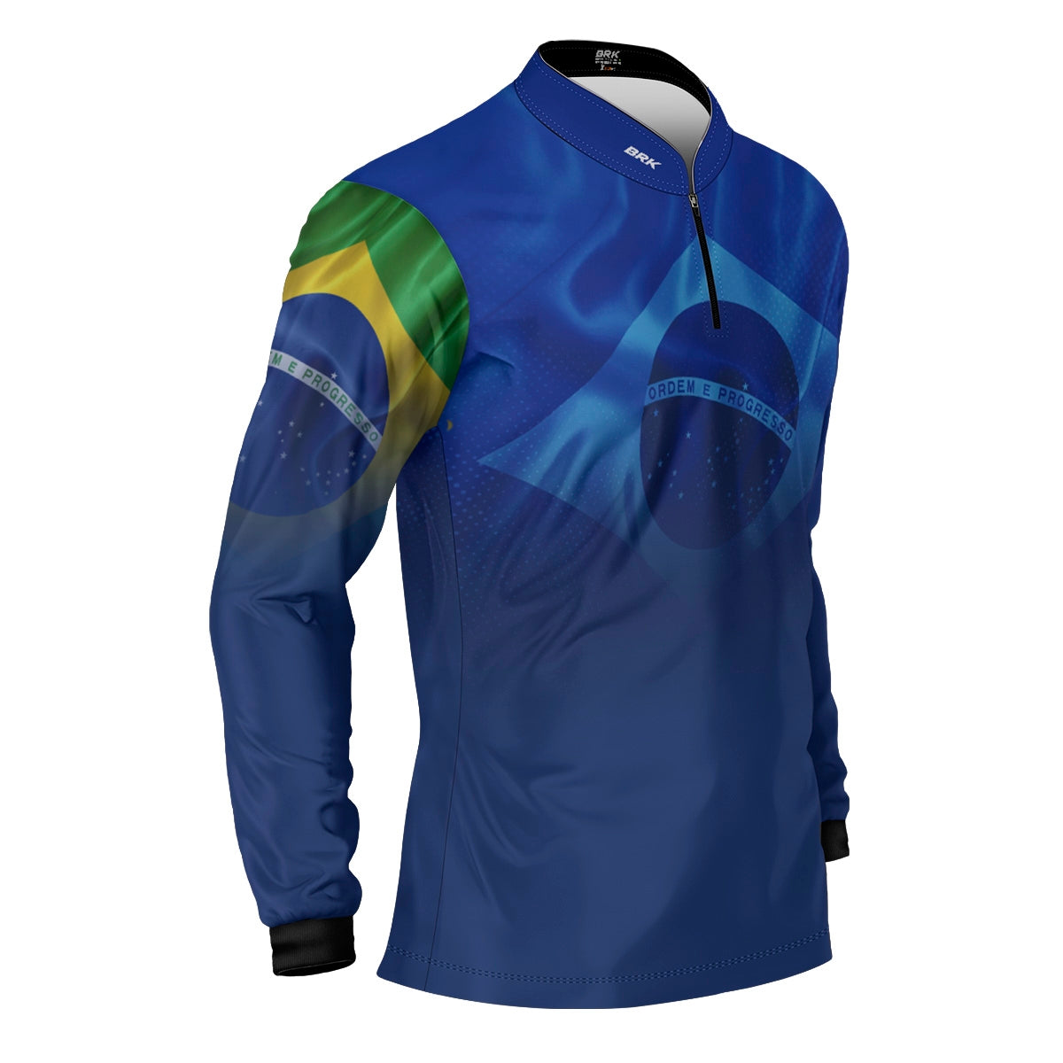 Camisa Agro Brk Brasil Azul com Proteção Solar UV50+ - Brk Fishing
