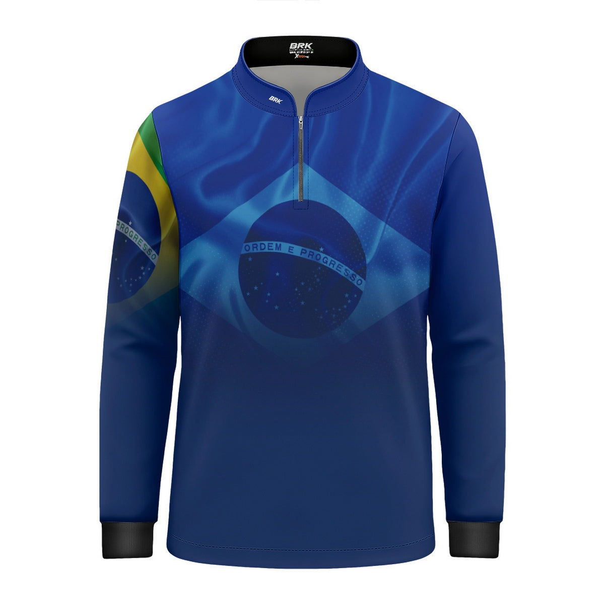 Camisa Agro Infantil Brk Brasil Azul com Proteção Solar UV50+ - Brk Fishing