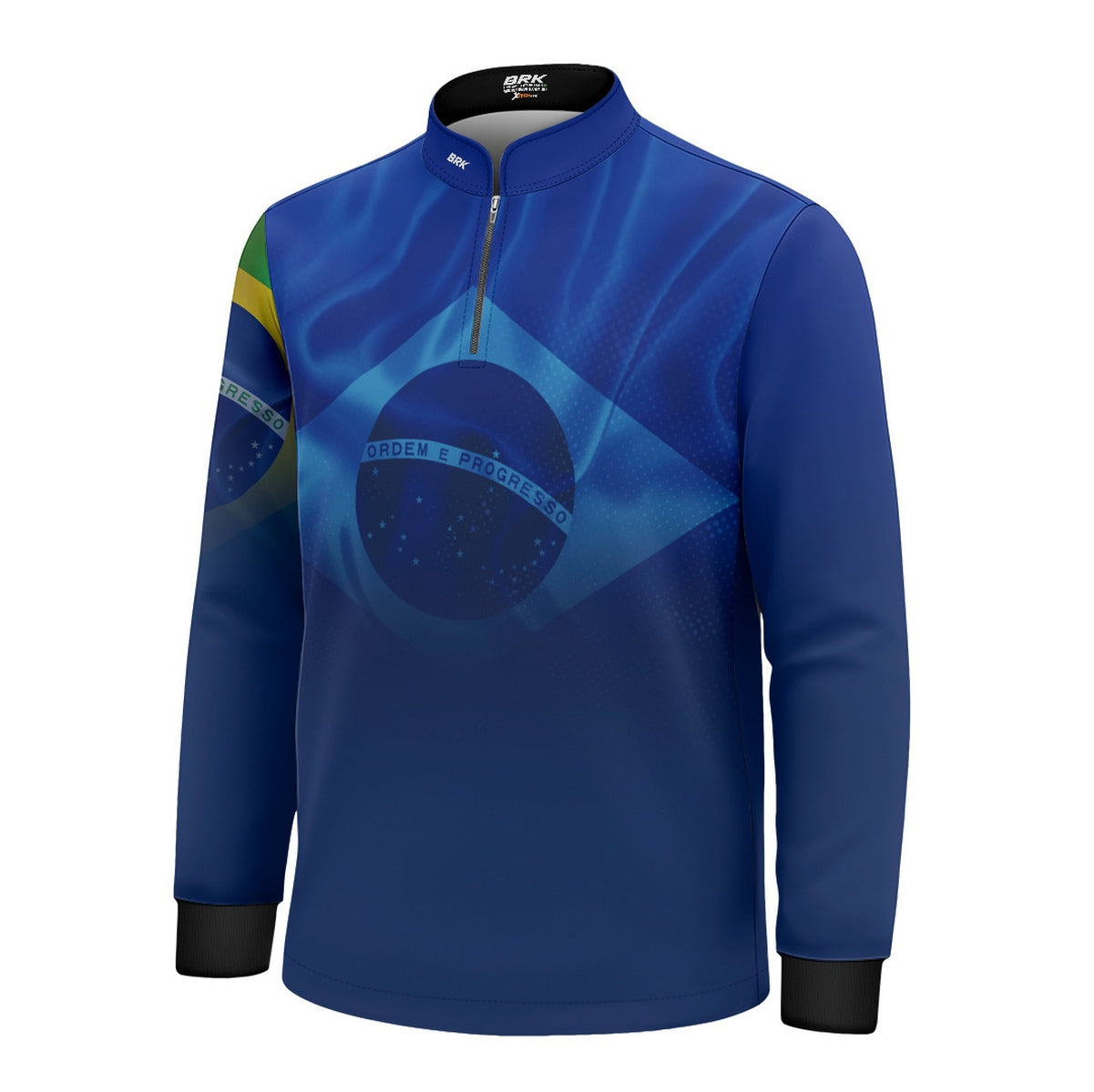 Camisa Agro Infantil Brk Brasil Azul com Proteção Solar UV50+ - Brk Fishing