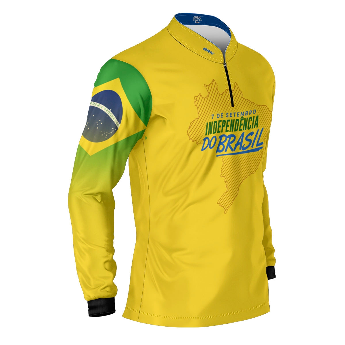 Camisa Agro Brk Independência Brasil Amarelo com Proteção Solar UV50+ - Brk Fishing