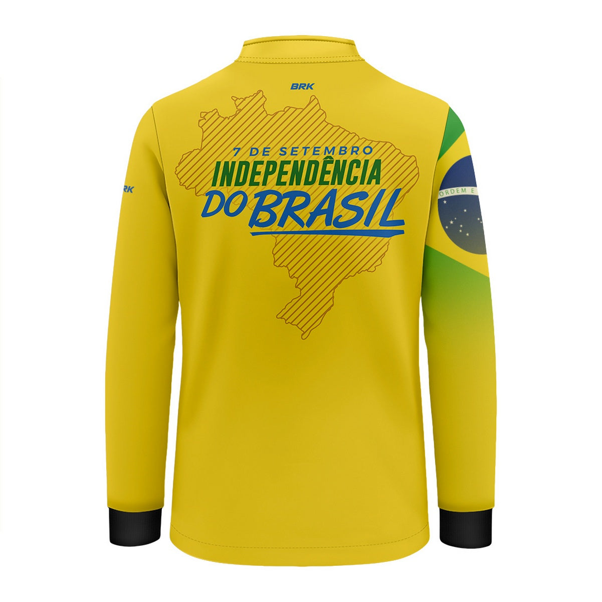 Camisa Agro Infantil Brk Independência Brasil Amarelo com Proteção Solar UV50+ - Brk Fishing