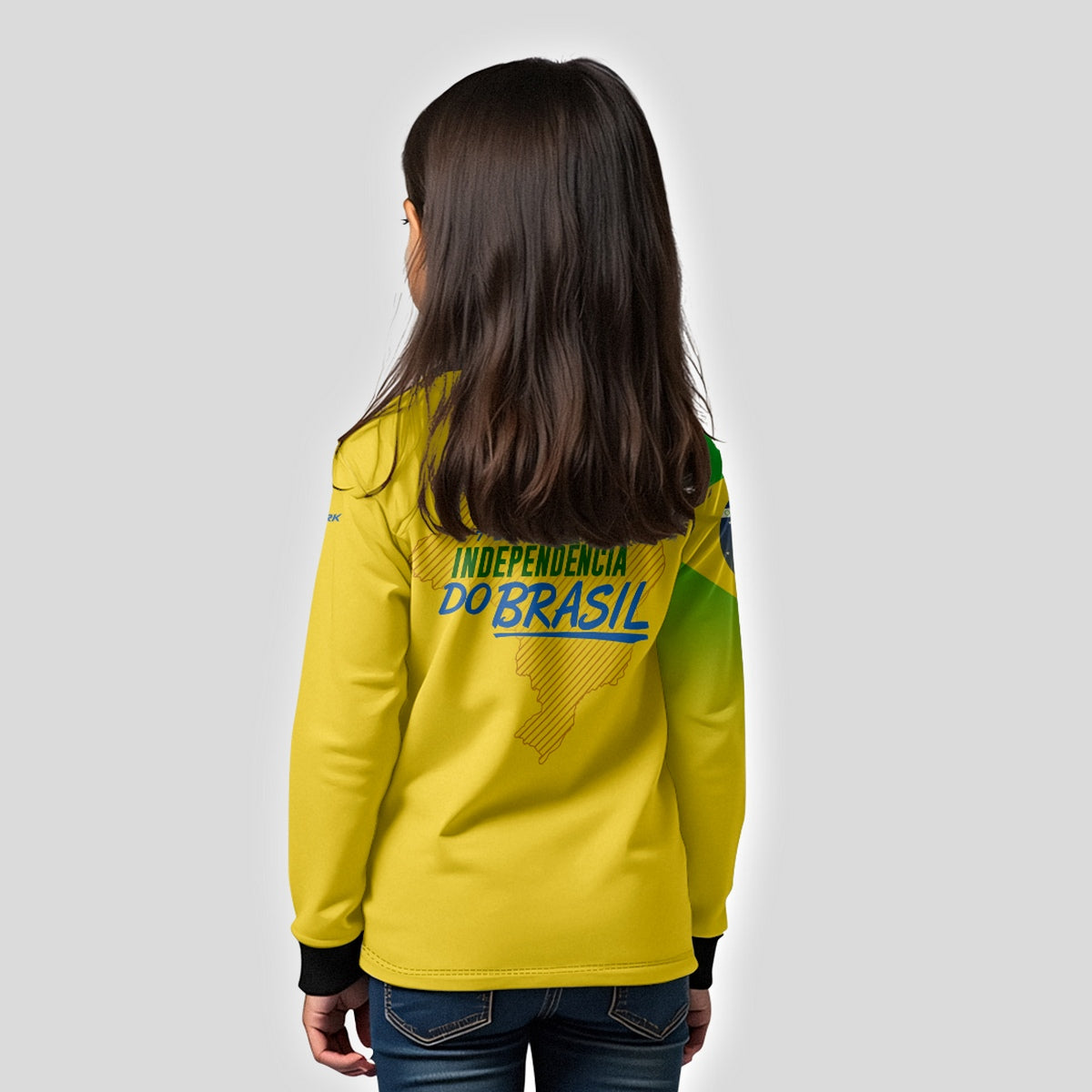 Camisa Agro Infantil Brk Independência Brasil Amarelo com Proteção Solar UV50+ - Brk Fishing