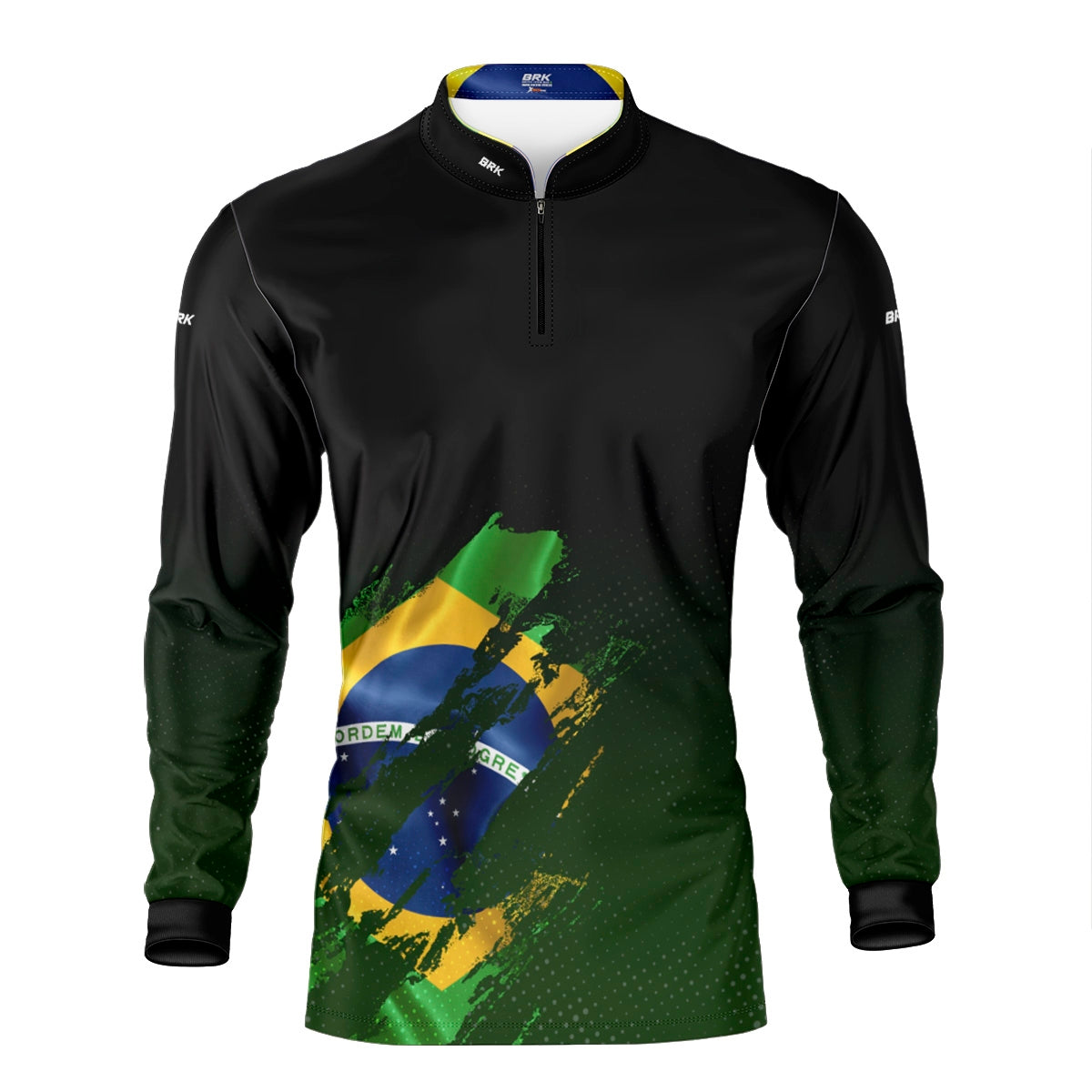 Camisa Agro Brk Bandeira Brasil Lateral com Proteção Solar UV50+ - Brk Fishing