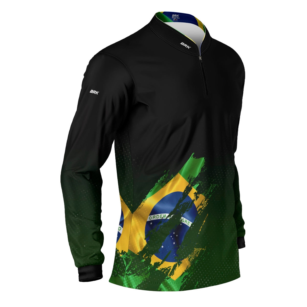 Camisa Agro Brk Bandeira Brasil Lateral com Proteção Solar UV50+ - Brk Fishing