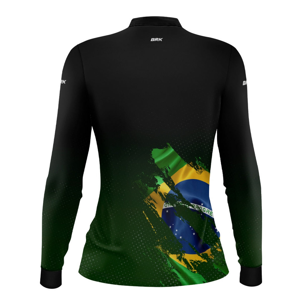 Camisa Agro Feminina Brk Bandeira Brasil Lateral com Proteção Solar UV50+ - Brk Fishing