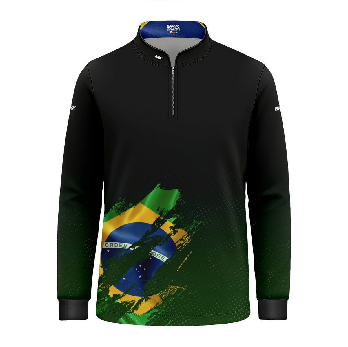 Camisa Agro Infantil Brk Bandeira Brasil Lateral com Proteção Solar UV50+ - Brk Fishing