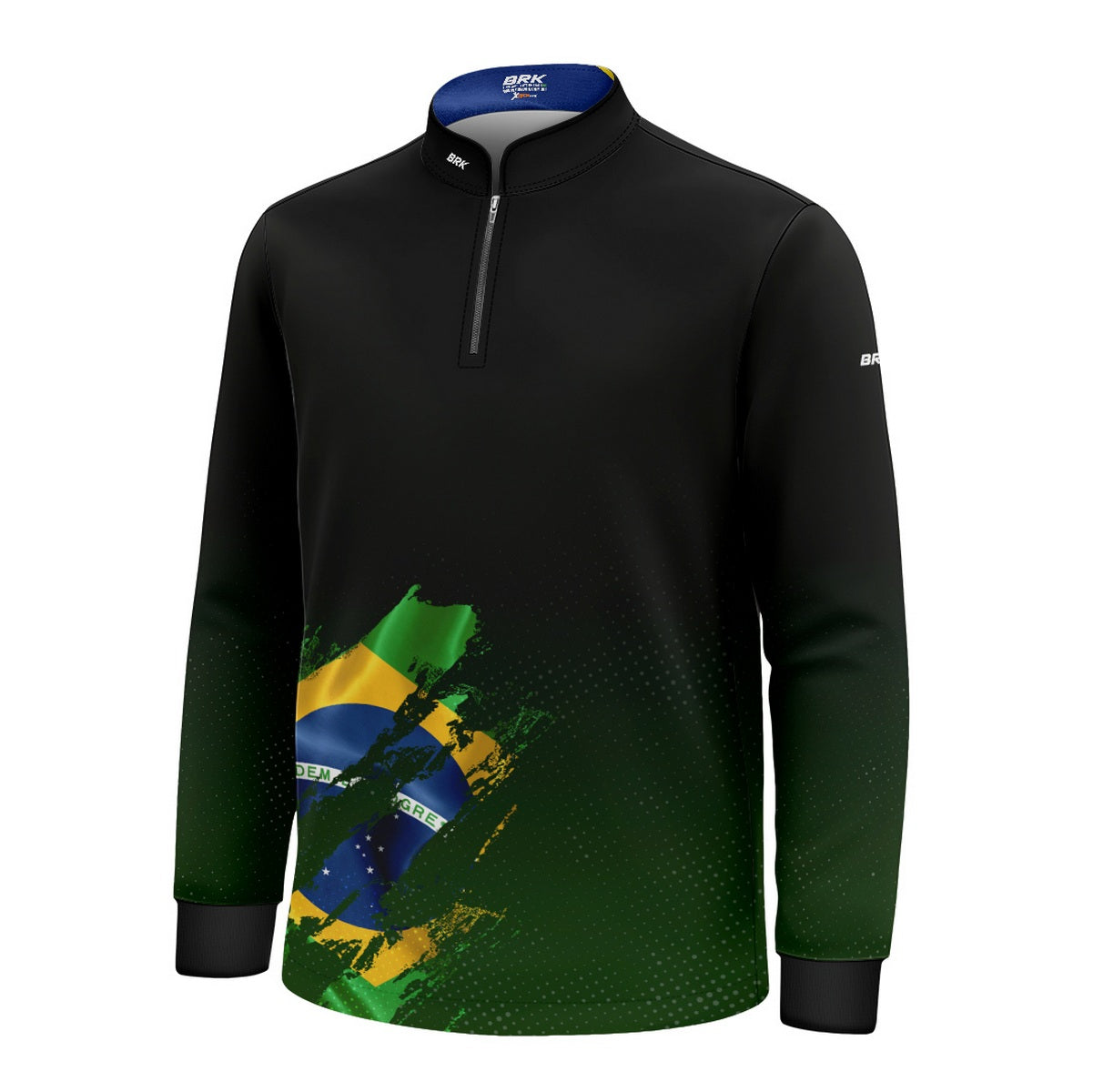 Camisa Agro Infantil Brk Bandeira Brasil Lateral com Proteção Solar UV50+ - Brk Fishing