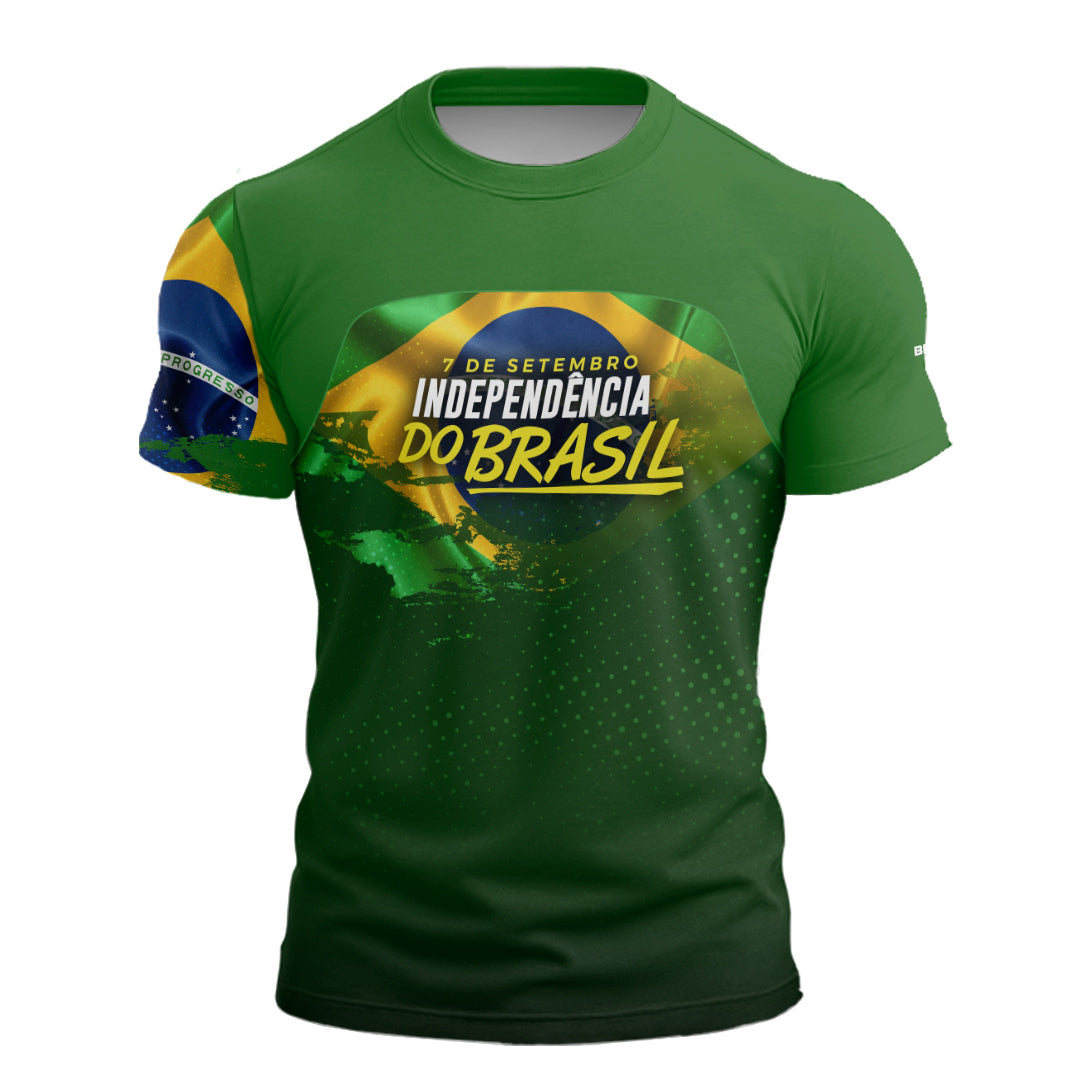 Camiseta de Pesca Brk Independência Brasil Verde com com Proteção Solar UV50+ - Brk Fishing