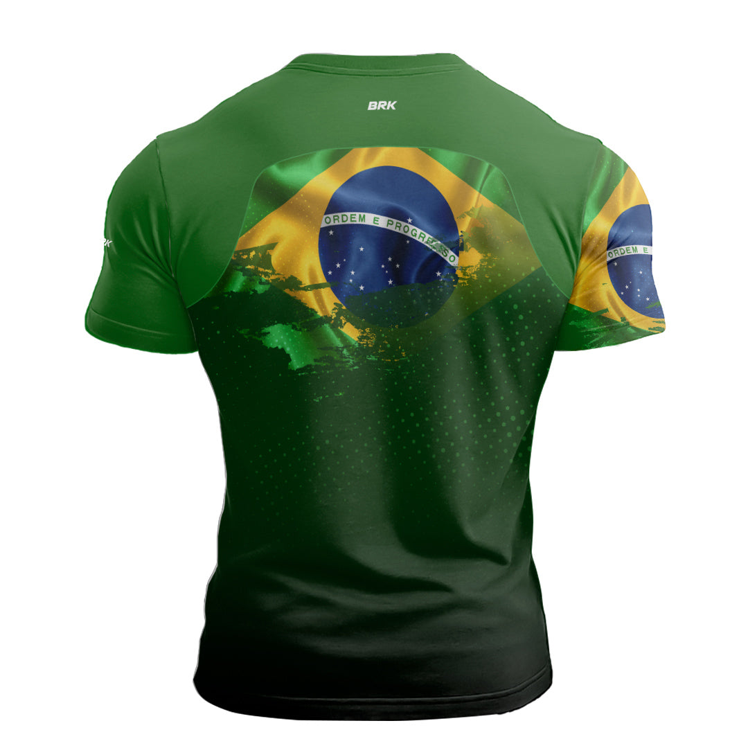 Camiseta de Pesca Brk Brasil Verde com com Proteção Solar UV50+ - Brk Fishing