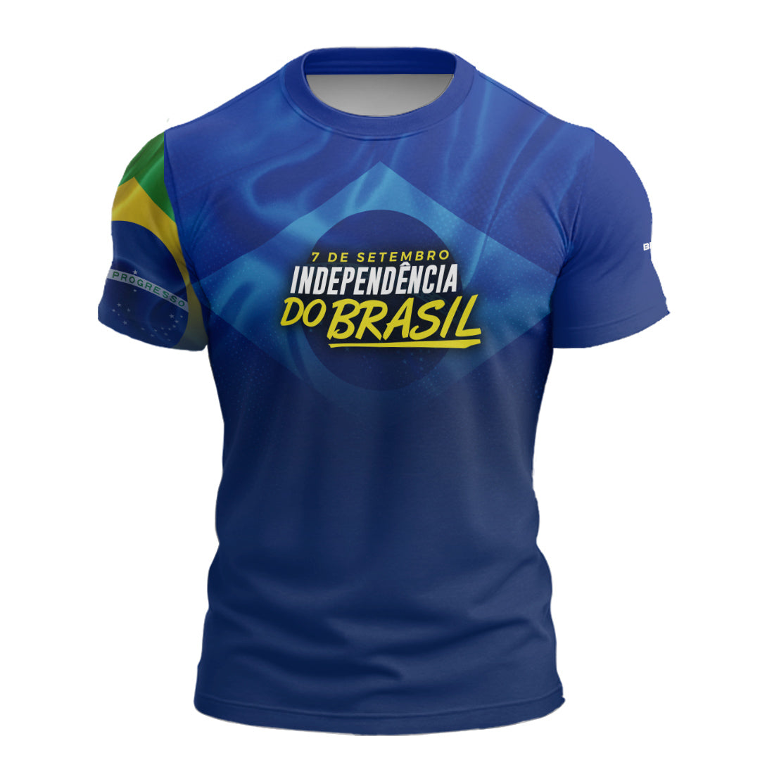 Camiseta de Pesca Brk Brasil Independência Azul com com Proteção Solar UV50+ - Brk Fishing