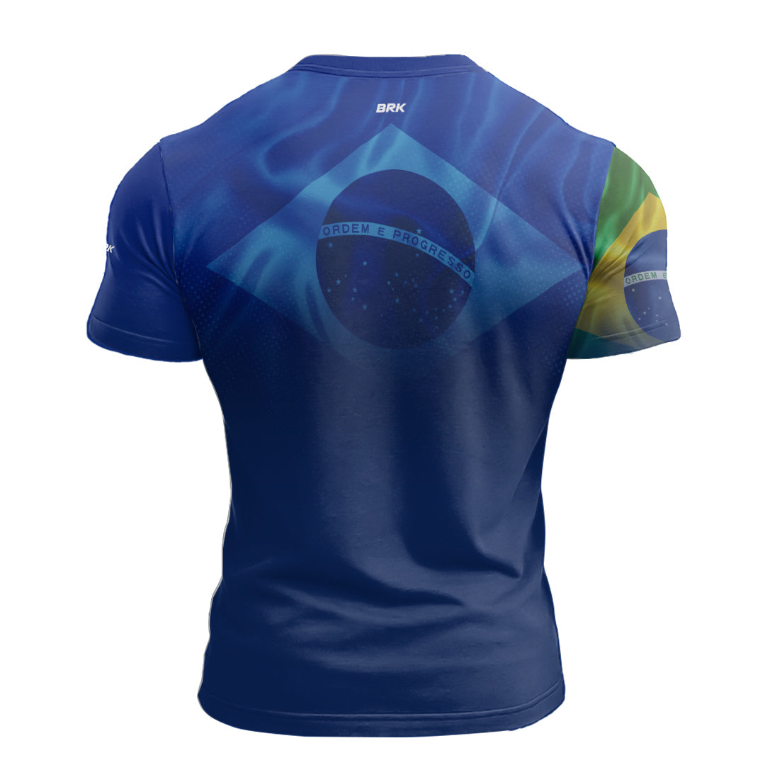 Camiseta de Pesca Brk Brasil Independência Azul com com Proteção Solar UV50+ - Brk Fishing
