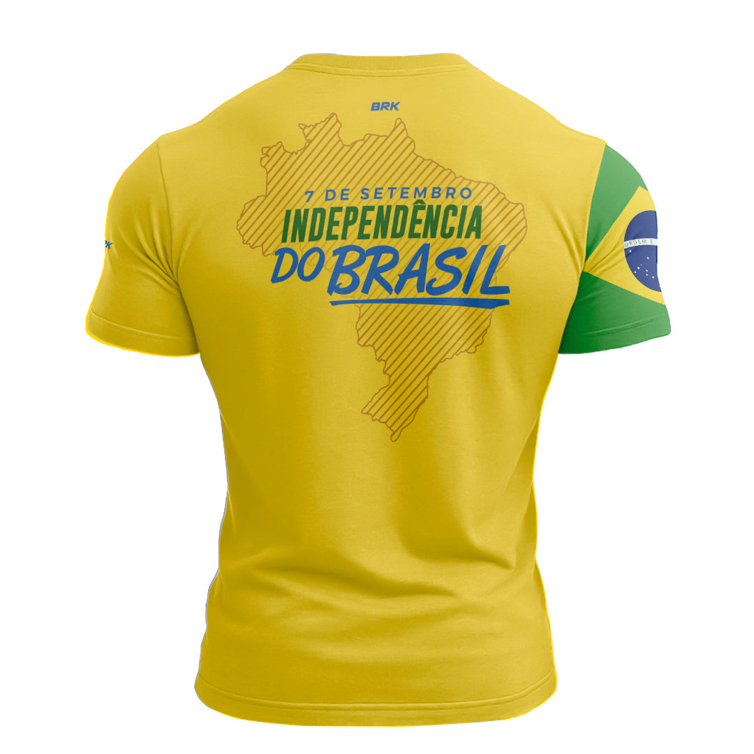 Camiseta de Pesca Brk Brasil Amarelo com com Proteção Solar UV50+ - Brk Fishing