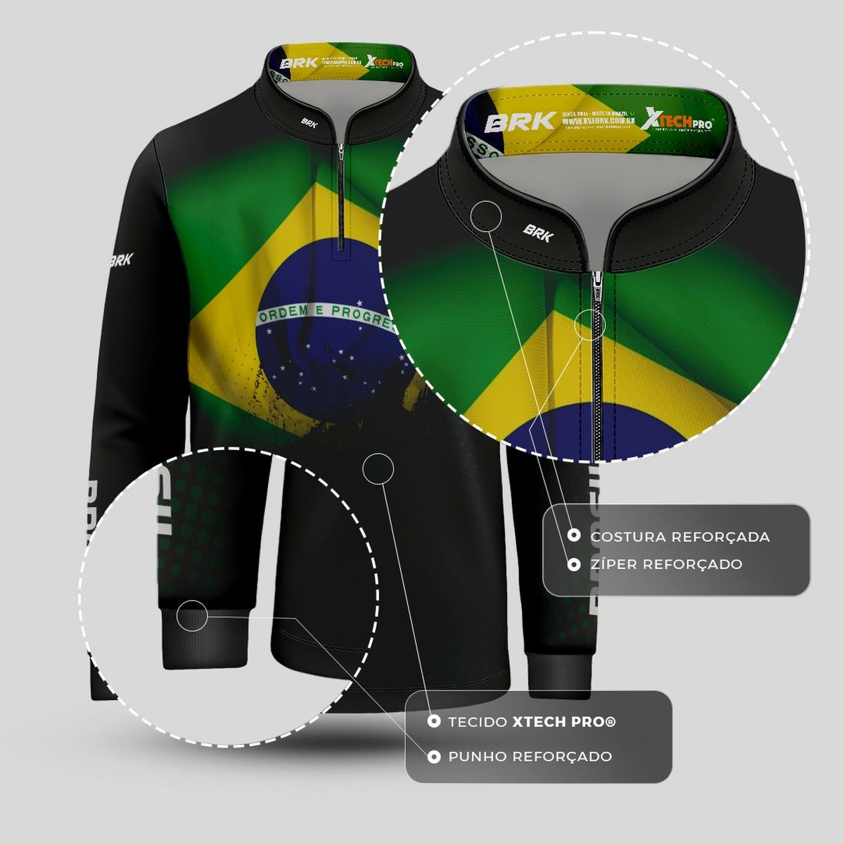 Camisa Brk Agro Infantil Brasil com Proteção Solar UV50+
