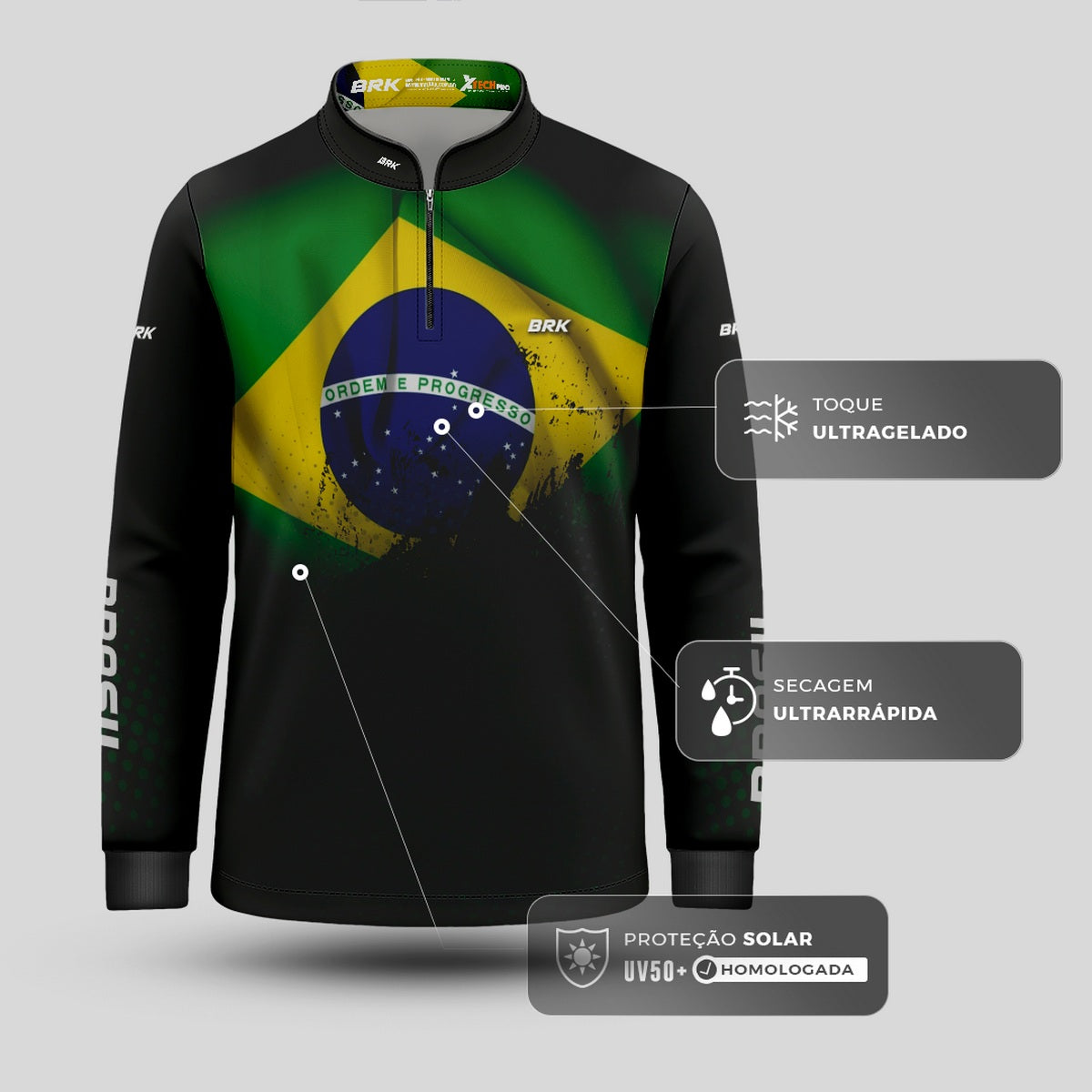 Camisa Brk Agro Infantil Brasil com Proteção Solar UV50+