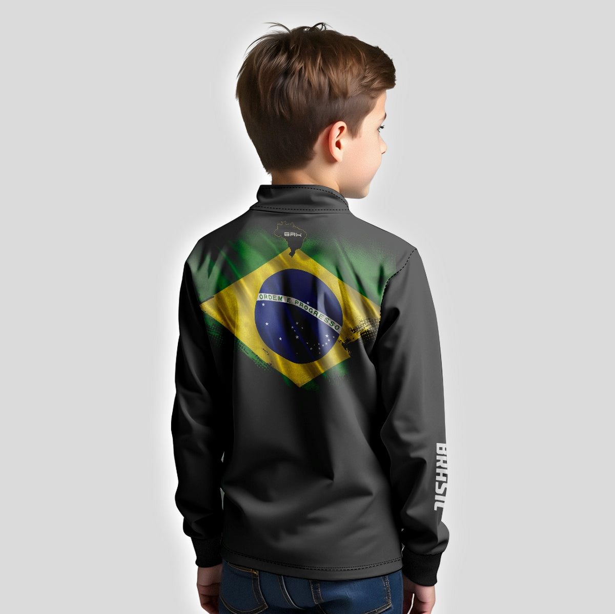 Camisa Agro Infantil Brk Bandeira do Brasil com Proteção Solar UV50+ - Brk Fishing