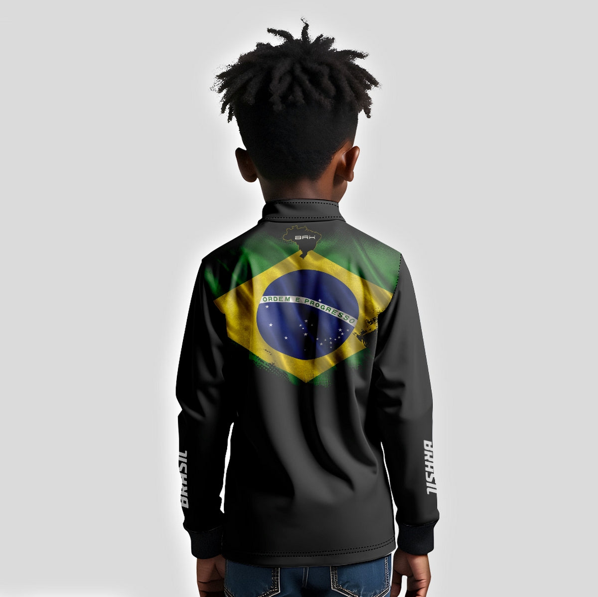 Camisa Agro Infantil Brk Bandeira do Brasil com Proteção Solar UV50+ - Brk Fishing