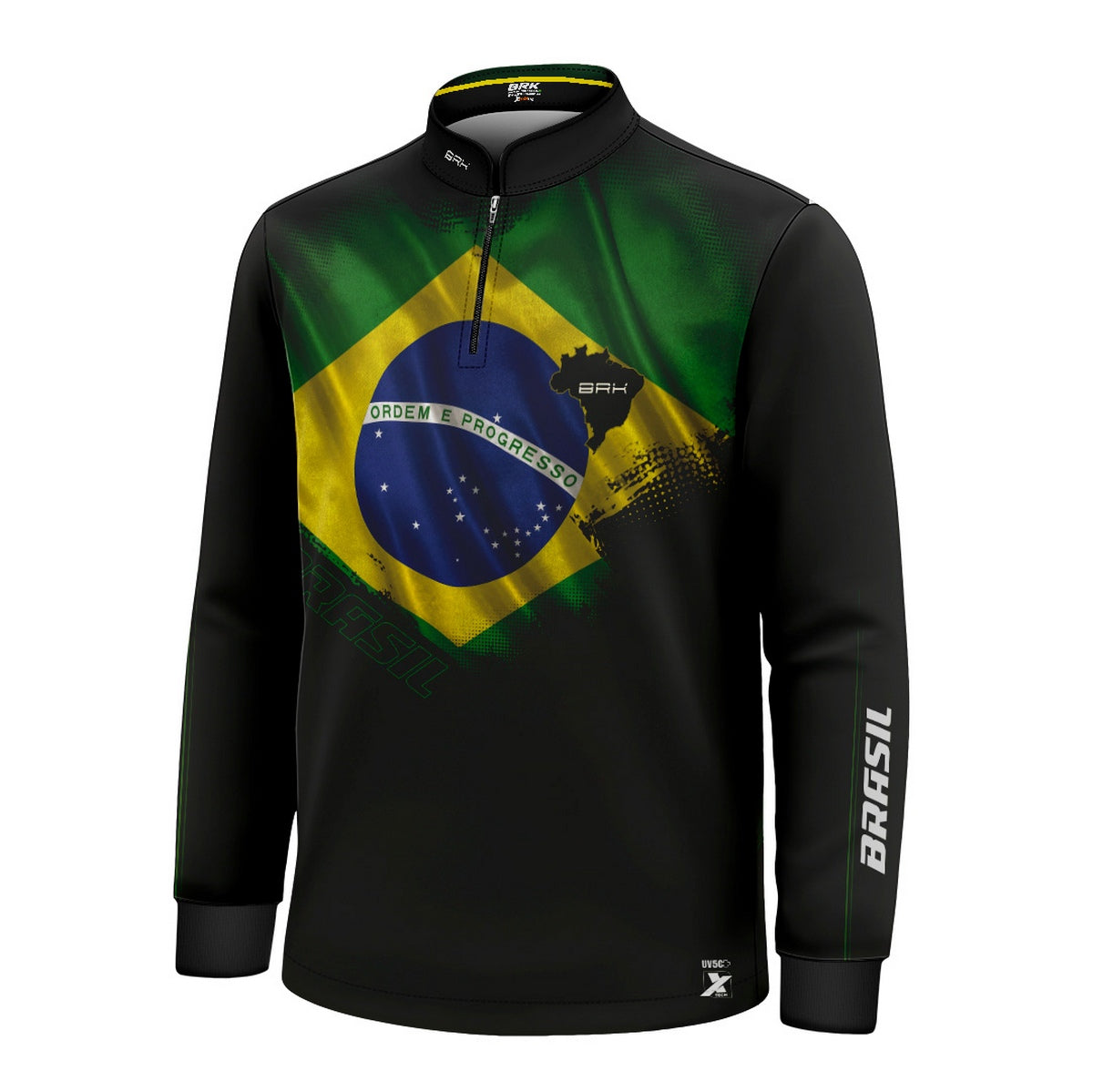 Camisa Agro Infantil Brk Bandeira do Brasil com Proteção Solar UV50+ - Brk Fishing