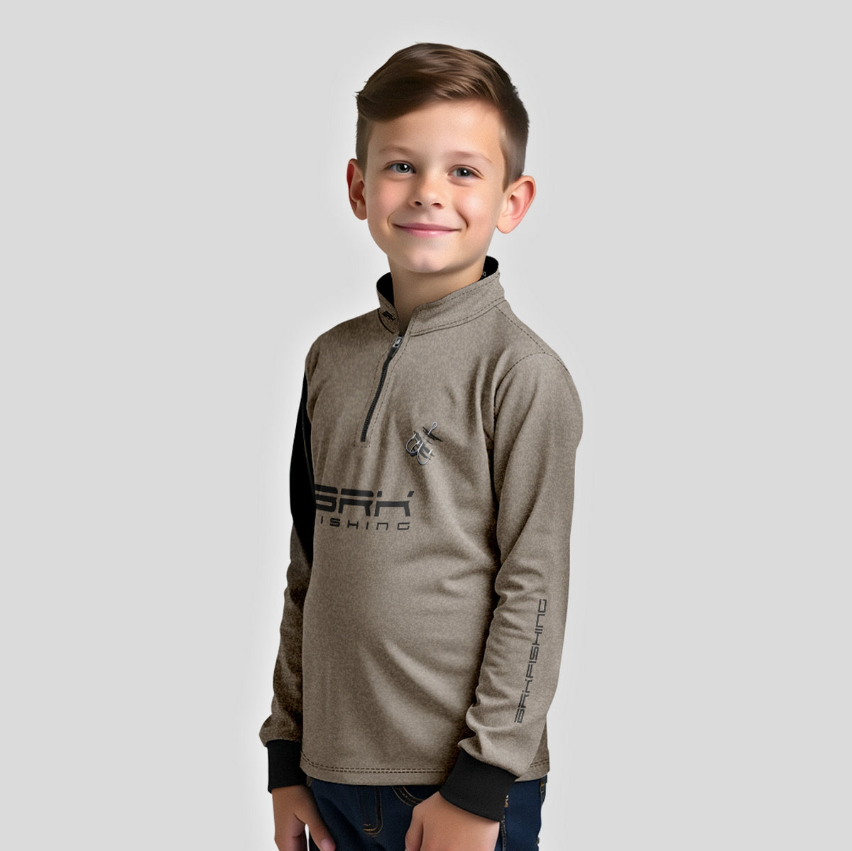 Camisa Infantil de Pesca Brk Garateia Clean Bandeira Brasil com Proteção Solar UV50+ Brk Fishing