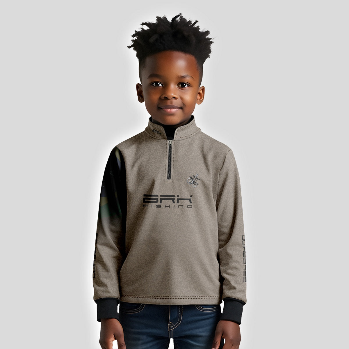 Camisa Infantil de Pesca Brk Garateia Clean Bandeira Brasil com Proteção Solar UV50+ Brk Fishing