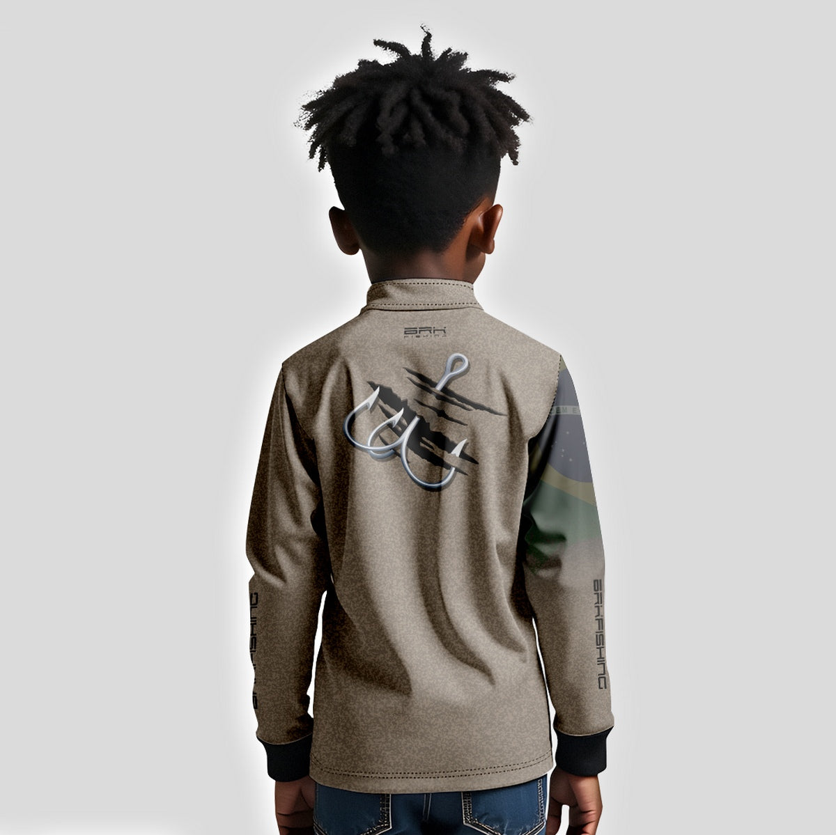 Camisa Infantil de Pesca Brk Garateia Clean Bandeira Brasil com Proteção Solar UV50+ Brk Fishing