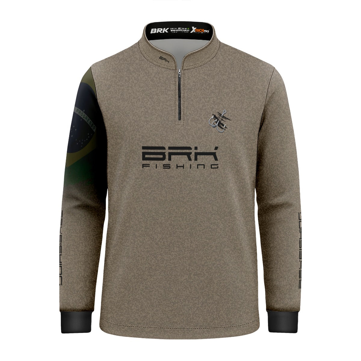 Camisa Infantil de Pesca Brk Garateia Clean Bandeira Brasil com Proteção Solar UV50+ Brk Fishing