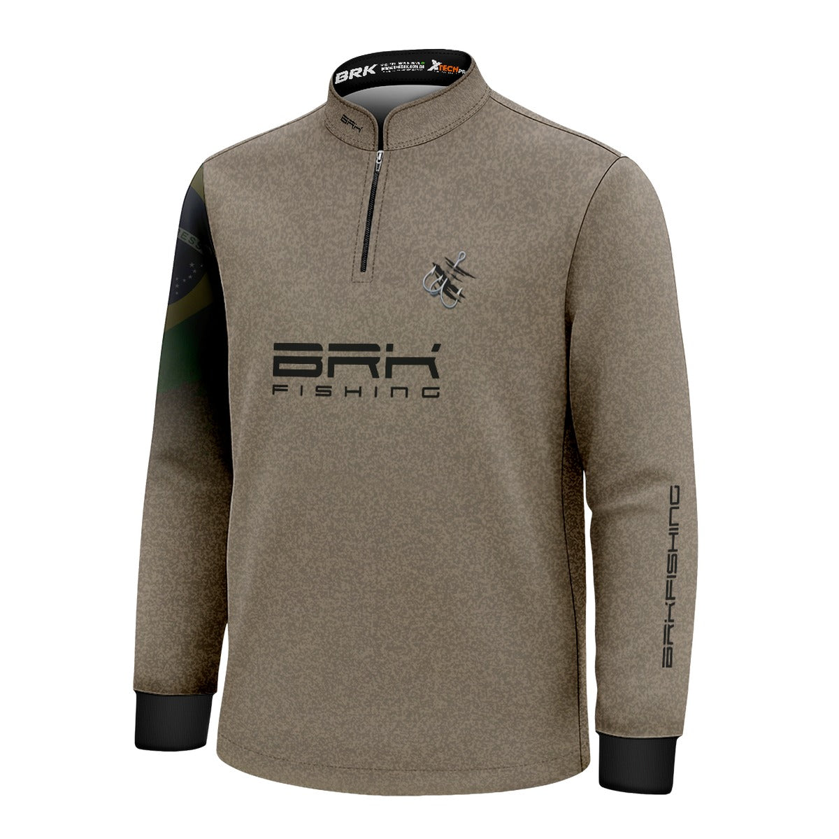 Camisa Infantil de Pesca Brk Garateia Clean Bandeira Brasil com Proteção Solar UV50+ Brk Fishing