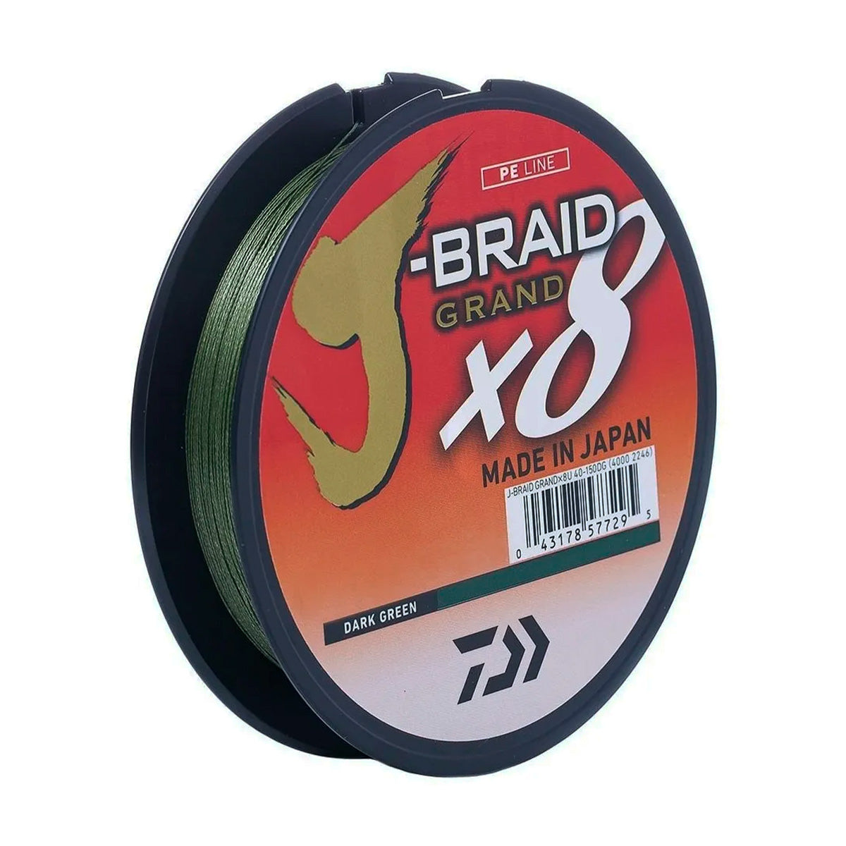Linha de Pesca Daiwa J-BRAID GRAND X8 MULT CHARTREUSE 270m - Verde - Brk Fishing