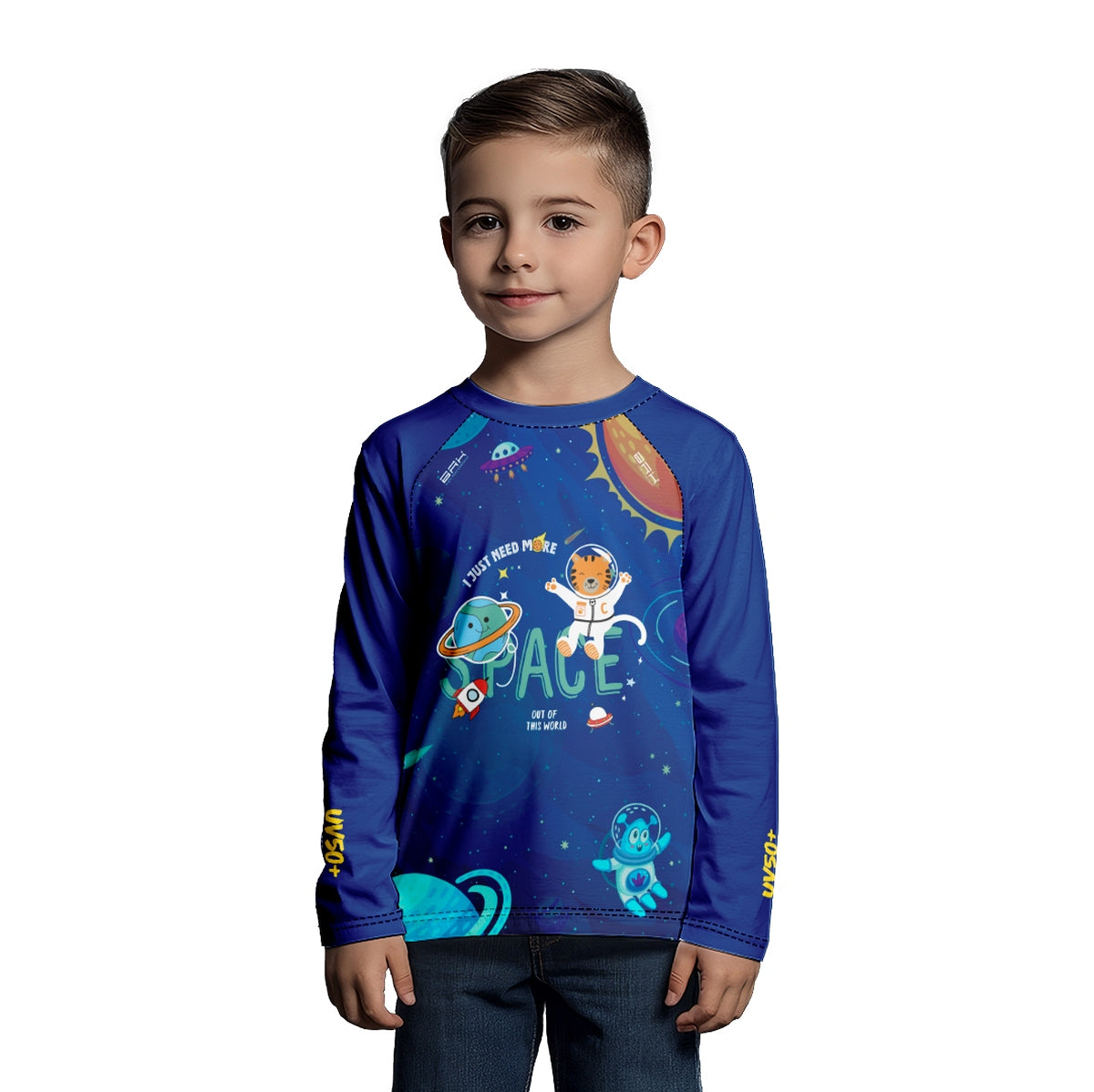 Camisa de Pesca Kids Brk Gatinho Astronauta com Proteção UV50 - Brk Fishing
