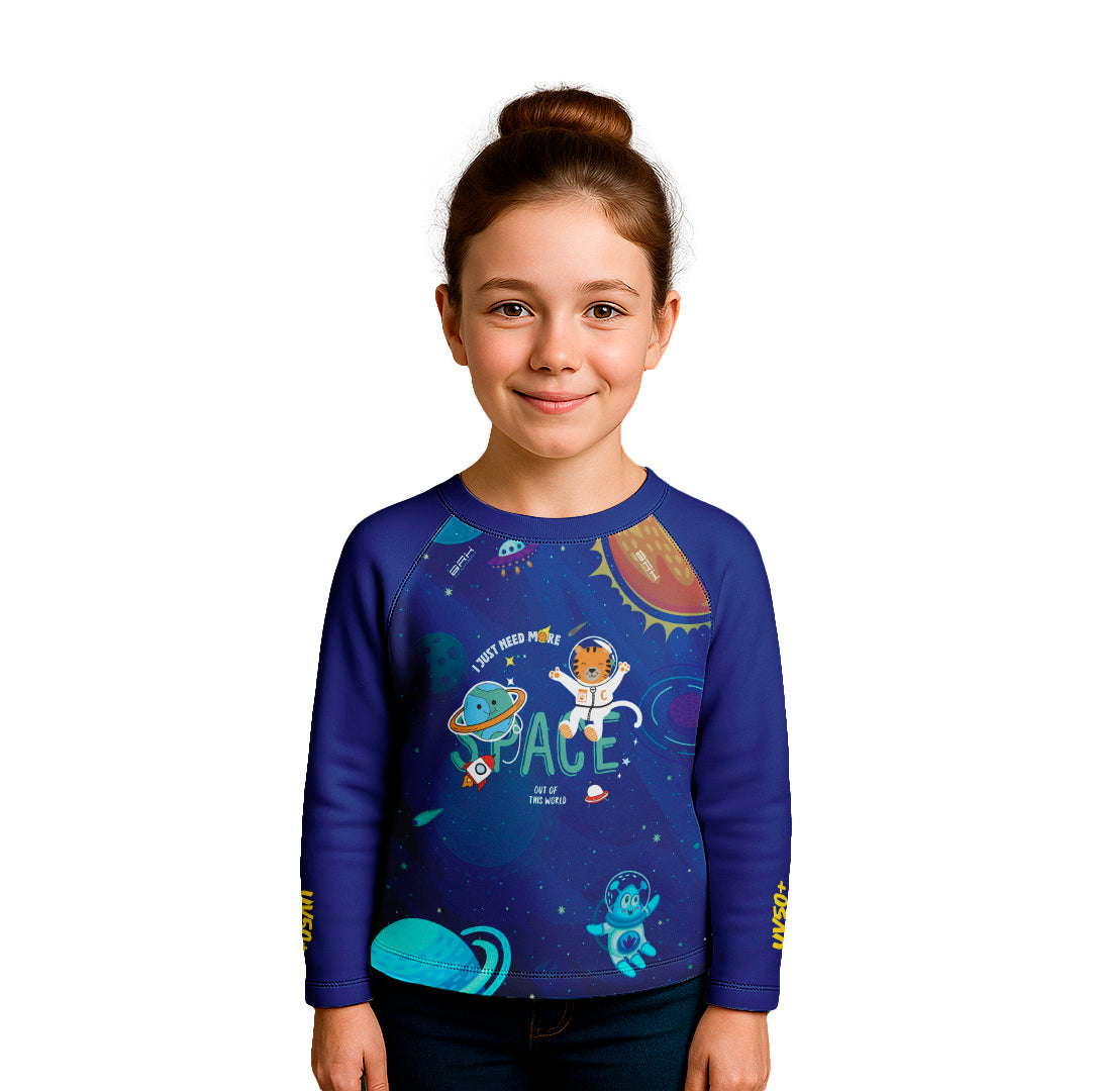 Camisa de Pesca Kids Brk Gatinho Astronauta com Proteção UV50 - Brk Fishing