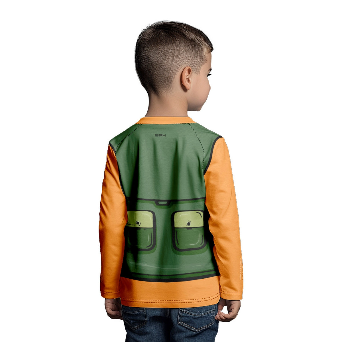 Camisa de Pesca Kids Brk Laranja Pequeno Pescador com Proteção UV50 - Brk Fishing