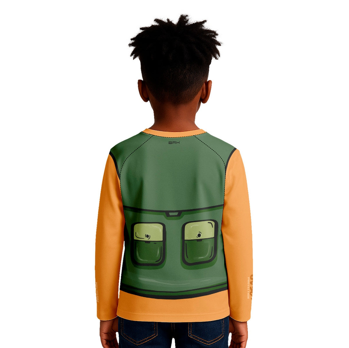 Camisa de Pesca Kids Brk Laranja Pequeno Pescador com Proteção UV50 - Brk Fishing