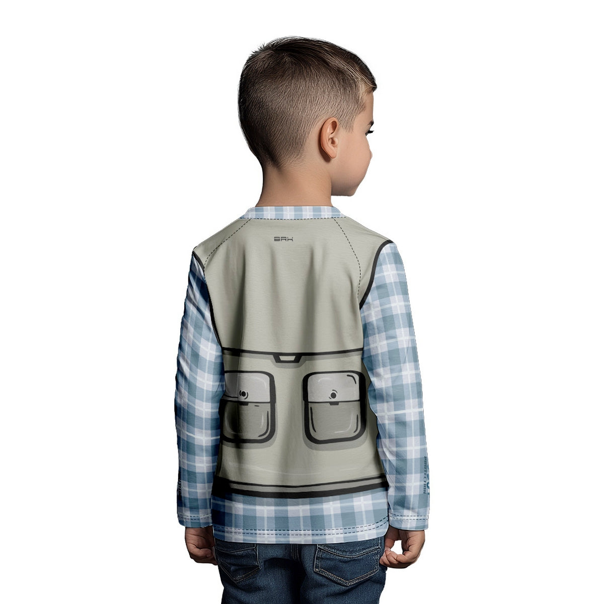 Camisa de Pesca Kids Brk Azul Pequeno Pescador com Proteção UV50 - Brk Fishing