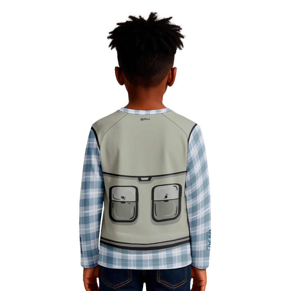 Camisa de Pesca Kids Brk Azul Pequeno Pescador com Proteção UV50 - Brk Fishing