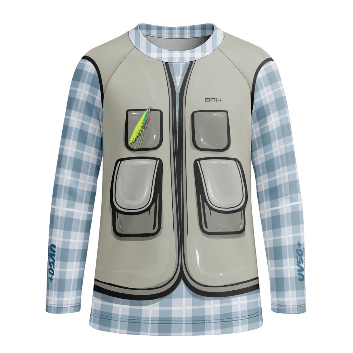 Camisa de Pesca Kids Brk Azul Pequeno Pescador com Proteção UV50 - Brk Fishing