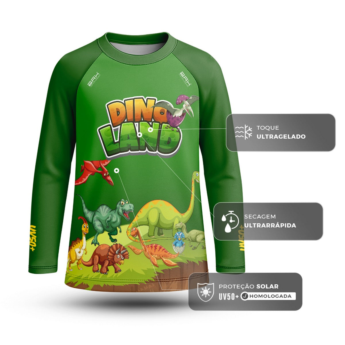 Camisa de Pesca Kids Brk Dino Land com Proteção UV50 - Brk Fishing
