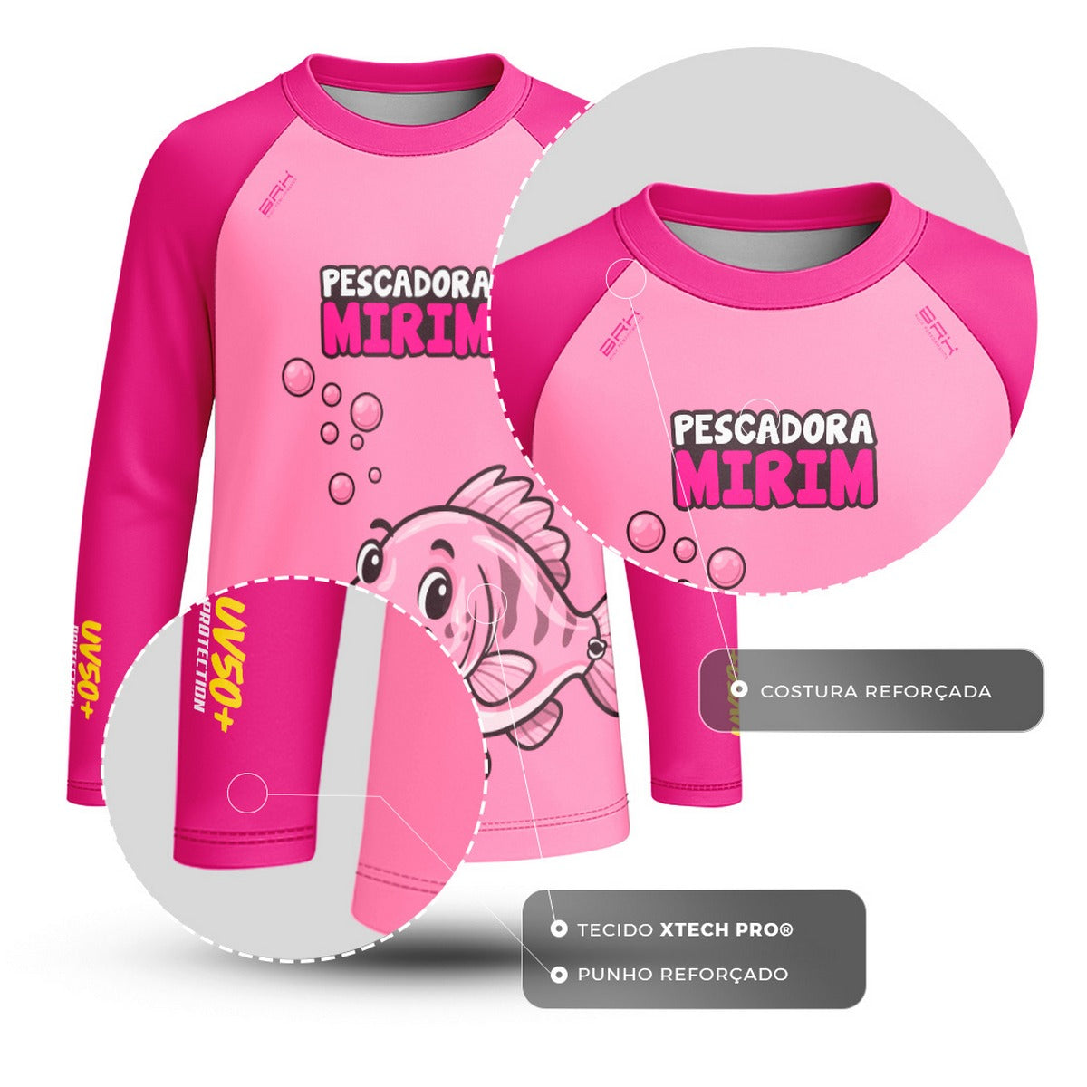 Camisa de Pesca Kids Brk Pescadora Mirim com Proteção UV50 - Brk Fishing