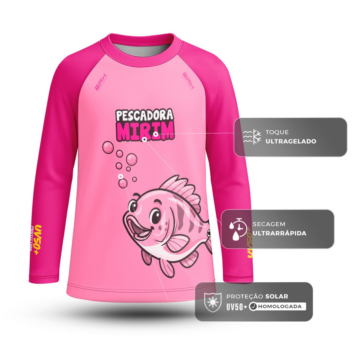Camisa de Pesca Kids Brk Pescadora Mirim com Proteção UV50 - Brk Fishing