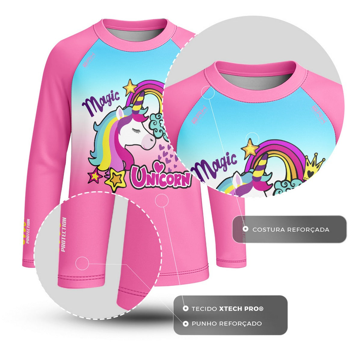 Camisa de Pesca Kids Brk Unicórnios com Proteção UV50 - Brk Fishing