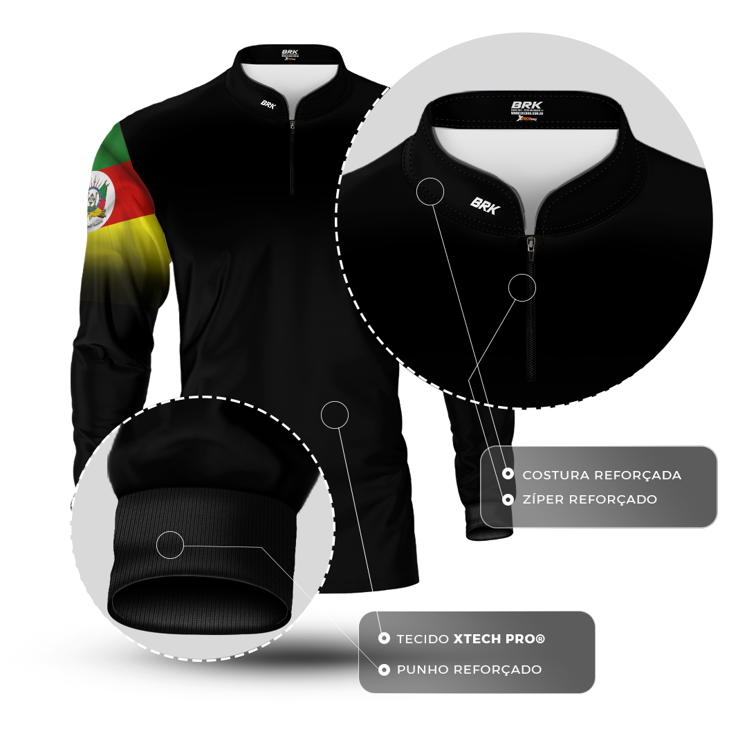 Camisa Brk Brasil Rio Grande Do Sul com Proteção Solar UV50+ - Brk Fishing