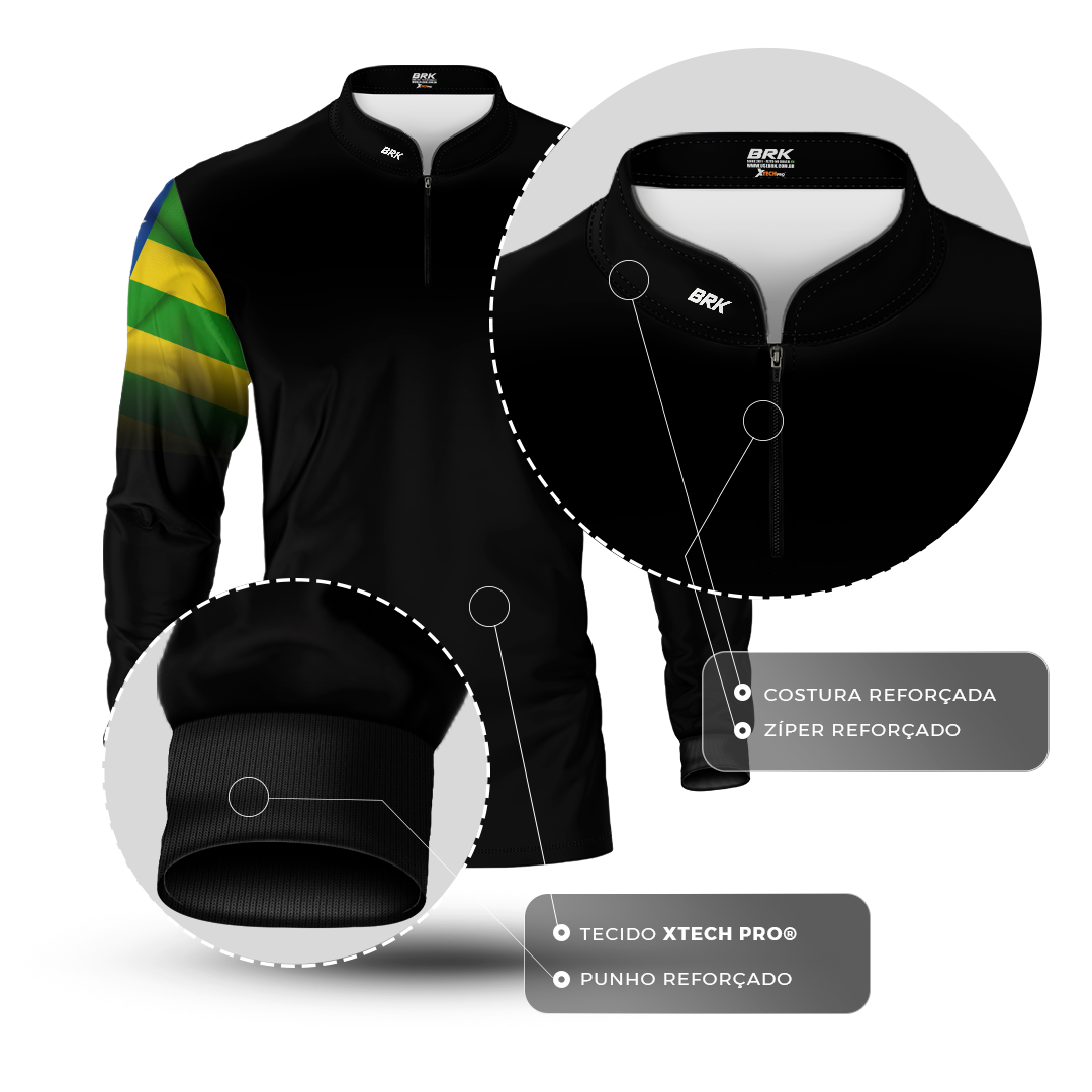 Camisa Brk Goiás Brasil com Proteção Solar UV50+ - Brk Fishing