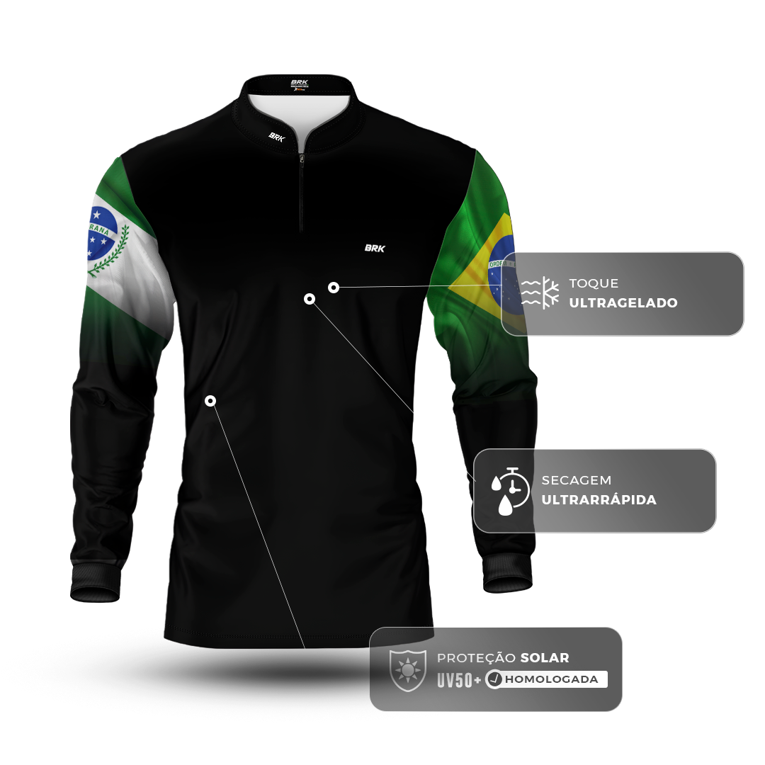 Camisa Brk Paraná Brasil com Proteção Solar UV50+ - Brk Fishing