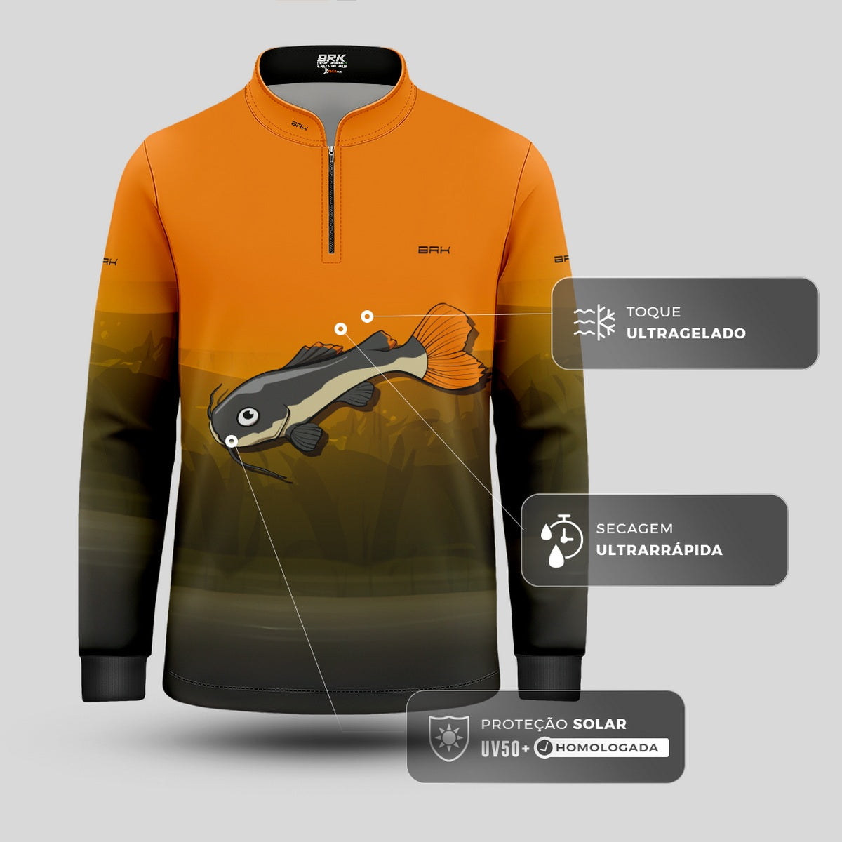 Camisa Infantil Brk Piraíba com Proteção UV50 - Brk Fishing