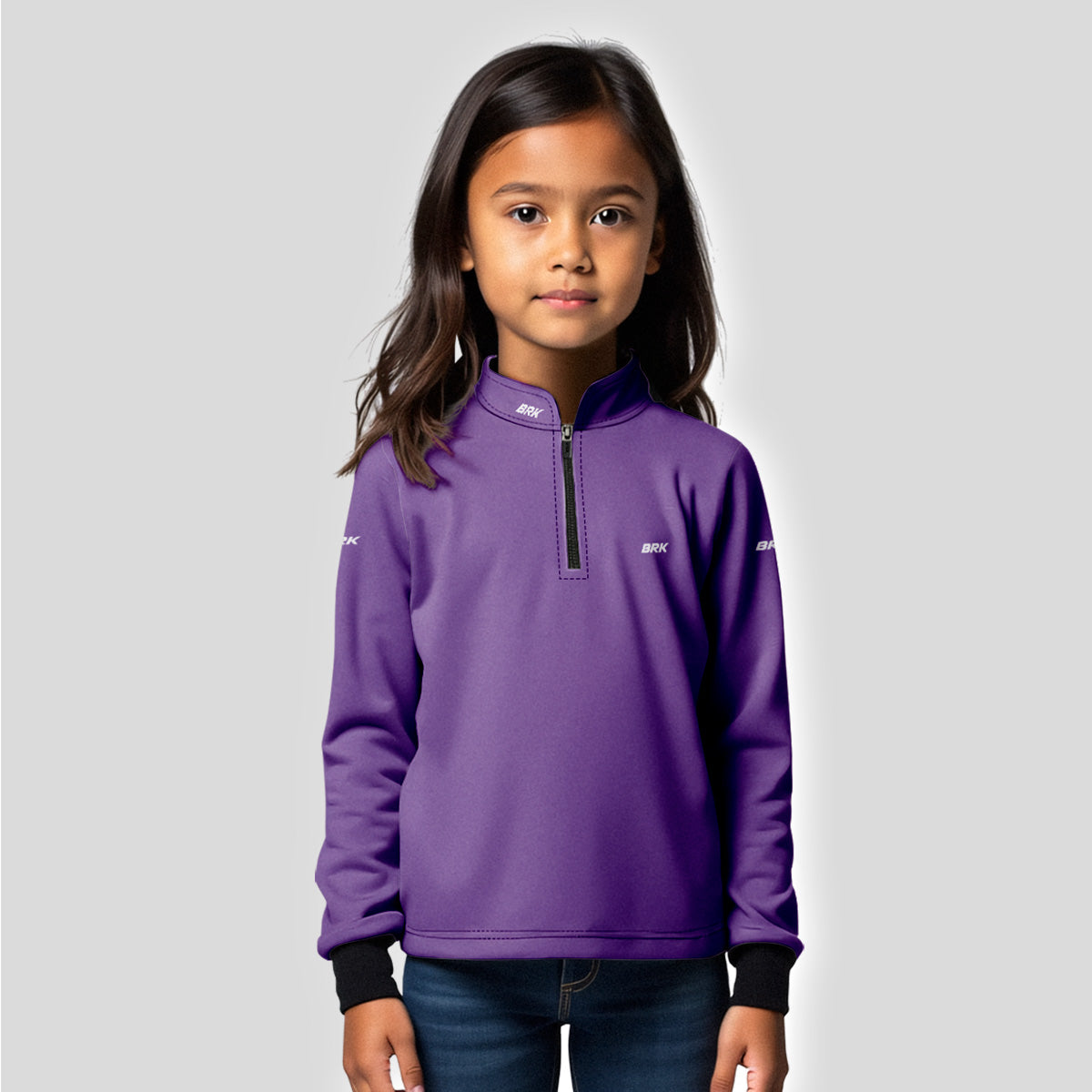 Camisa de Pesca Infantil Brk Básica Roxa com Proteção Solar UV50+ - Brk Fishing