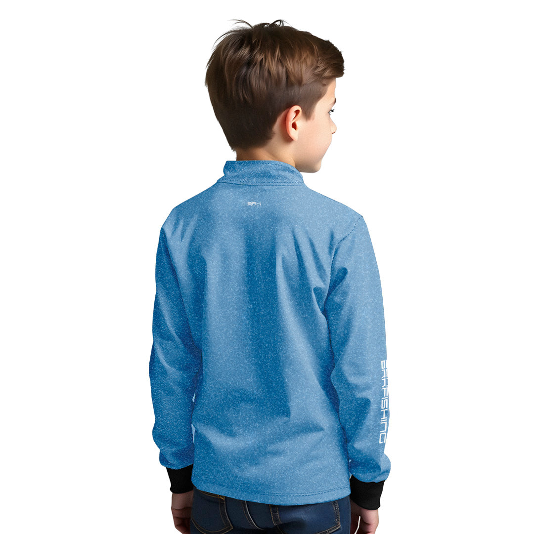Camisa de Pesca Infantil Brk Select Pursuit Jeansfit com Proteção UV50+ - Brk Fishing